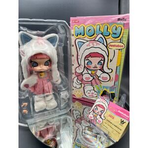 POP MART Molly Peekaboo 1/8 Action Figure, White Cat